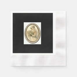 Guardanapo De Papel Casamento vintage preto e Chá de panela Brilho