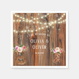 Guardanapo De Papel Casamento violino de luzes de madeira ocidental do