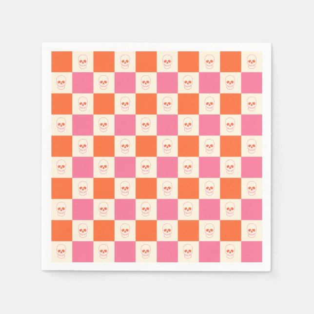 Guardanapo De Papel Cascas da Desktop Board em rosa, laranja e creme (Frente)