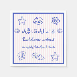 Guardanapo De Papel Cascas-do-mar com manga desenhada à mão