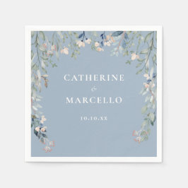Guardanapo De Papel Cascata Floral Cascata Dusty Casamento Azul