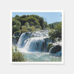 Guardanapo De Papel Cascata no Parque Nacional de Krka - Dalmácia, Cr