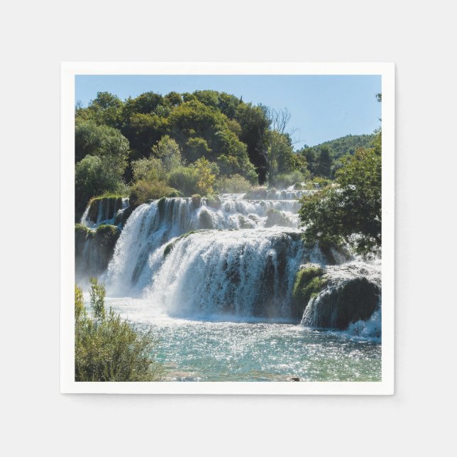Guardanapo De Papel Cascata no Parque Nacional de Krka - Dalmácia, Cro (Frente)