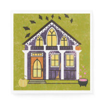 Casinha Assombrada de Bruxa Fofa de Halloween 