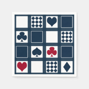 Guardanapo De Papel Casino jogando cartas para o coração cruza clube
