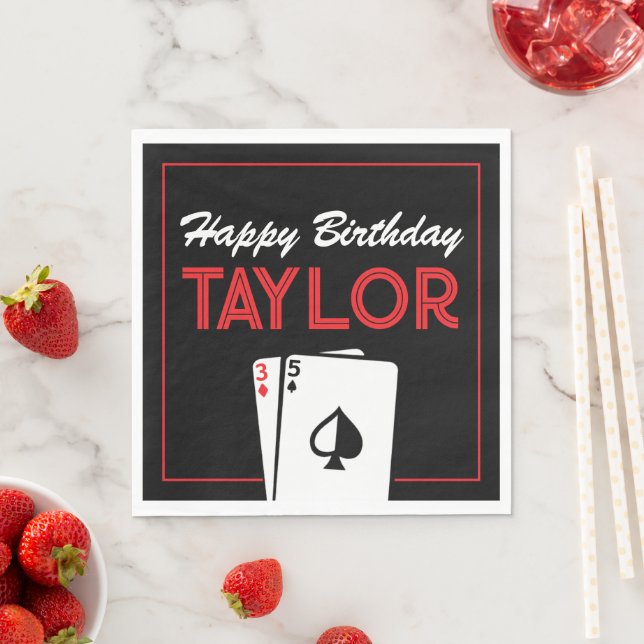 Guardanapo De Papel Casino Poker Card Birthday Napkins (Insitu)