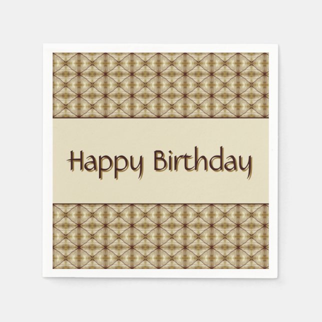 Guardanapo De Papel Castanho com Padrão Dourado (Frente)