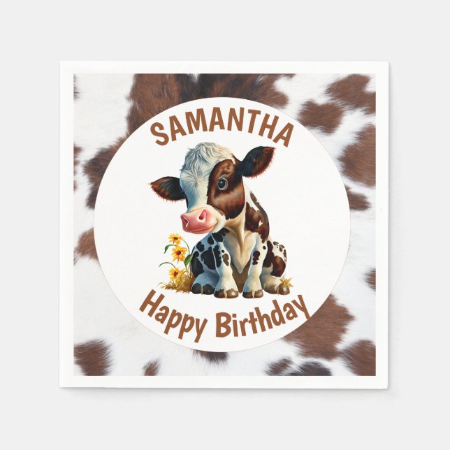 Guardanapo De Papel Castanho-Vaca e Branco (Frente)