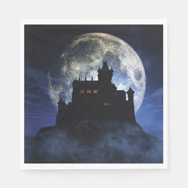 Guardanapo De Papel Castelo fantasma durante a noite (Frente)