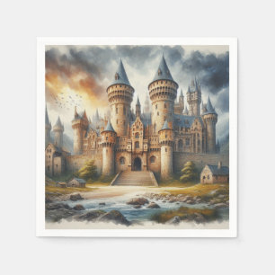 Guardanapo De Papel Castelo Medieval no Sunset com Céu Atmosférico