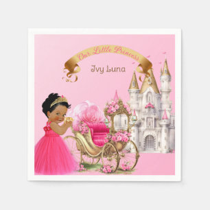 Guardanapo De Papel Castelo Real Princesa Carruagem Rosa Dourado Menin