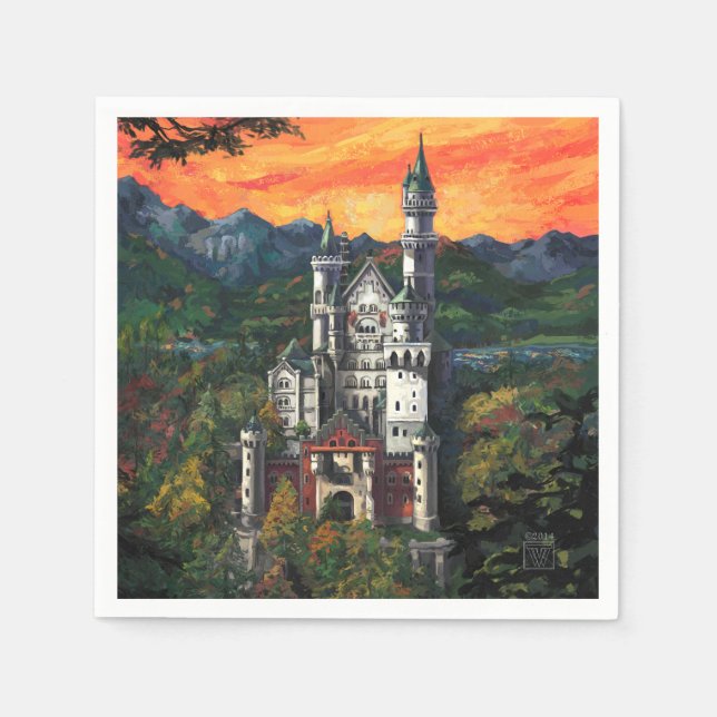 Guardanapo De Papel Castelo Schloss Neuschwanstein (Frente)