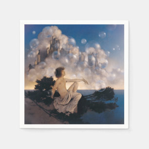 Guardanapo De Papel Castelos no Ar de Maxfield Parrish 1904 Fantasia V