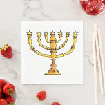 Guardanapo De Papel Castiçal de Menorá Judaico Dourado<br><div class="desc">Adicione um toque festivo e elegante à sua mesa com esses guardanapos de papel de menorá dourada. Com uma ilustração decorativa inspirada no Hanukkah, são perfeitos para jantares de feriado, reuniões familiares, celebrações e ocasiões especiais. Uma bela maneira de combinar tradição, fé e decoração elegante.</div>