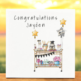 Guardanapo De Papel Casual Script Bar Cart Graduation Napkins