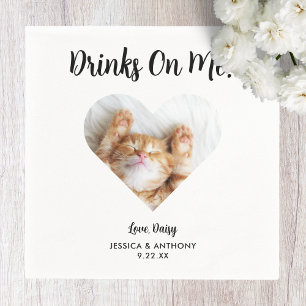 Guardanapo De Papel Cat Photo Weding Cocktail Napkins