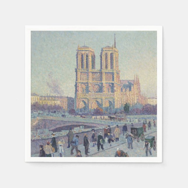 Guardanapo De Papel Catedral de Notre Dame Paris Pintura Clássica Fran (Frente)