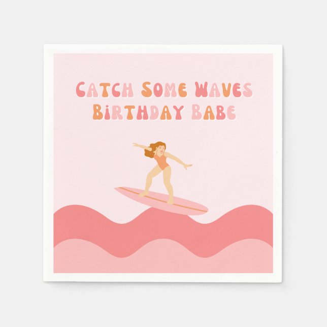 Guardanapo De Papel Cath Some Waves Birthday Babe Napkins (Frente)