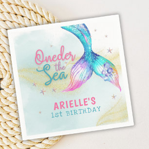 Guardanapo De Papel Cauda de sereia sob o mar 1º aniversário