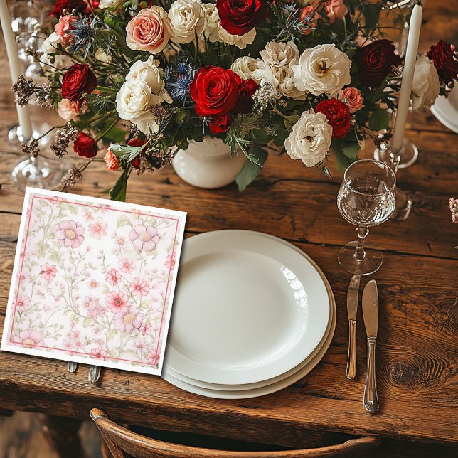 Guardanapo De Papel Caule de Flor Rosa  (Criador carregado)