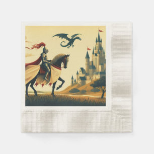 Guardanapo De Papel Cavaleiro Medieval/dragão/fantasia do castelo