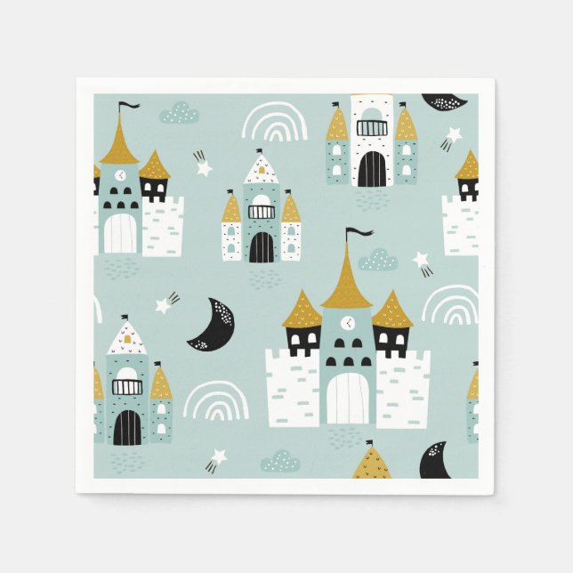 Guardanapo De Papel Cavaleiros e Dragões | Fairytale Festa de aniversá (Frente)