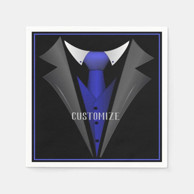 Guardanapo De Papel Cavalheiro Clássico Blue Tie 2 (Frente)