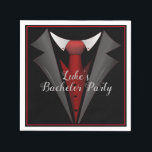 Guardanapo De Papel Cavalheiro Elegante Gravata Vermelha<br><div class="desc">*Personalize adicionando seu texto.</div>