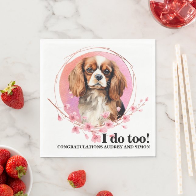 Guardanapo De Papel Cavalier King Charles Spaniel Eu Também Casamento (Insitu)