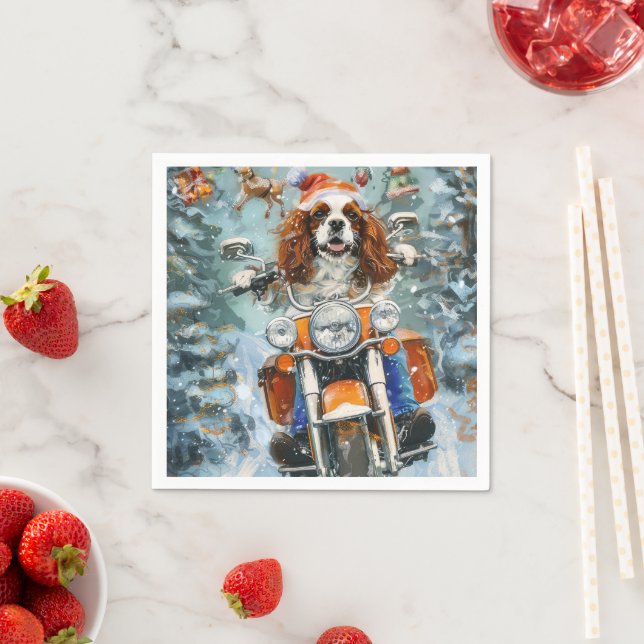 Guardanapo De Papel Cavalier King Charles Spaniel Natal (Insitu)