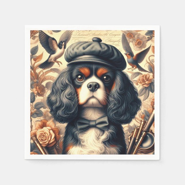 Guardanapo De Papel Cavalier King Charles Spaniel Painting (Frente)