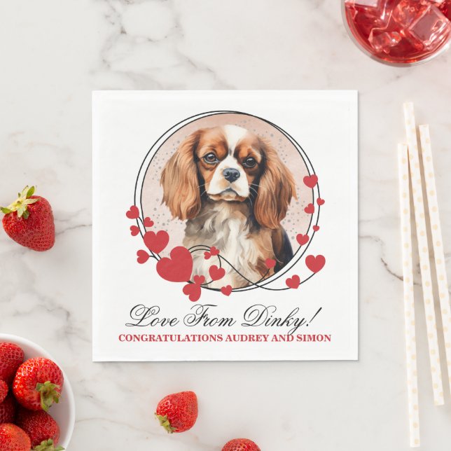 Guardanapo De Papel Cavalier King Charles Spaniel Red Heart Frame (Insitu)