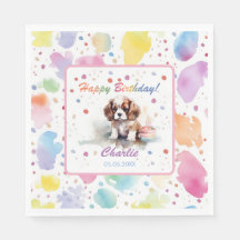 Cavalier King Charles Spaniel Watercolor Napkins