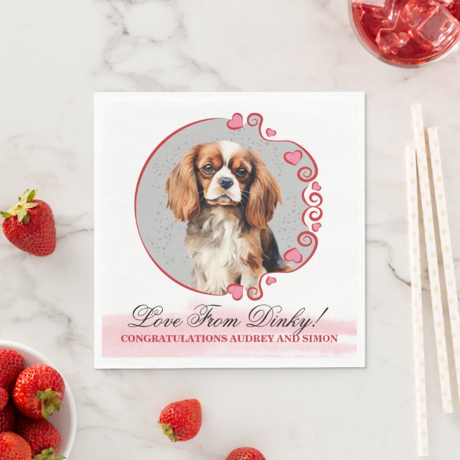 Guardanapo De Papel Cavalier King Charles Spaniel Wedding Napkins (Insitu)