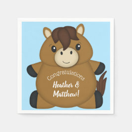 Guardanapo De Papel Cavalo Chá de fraldas Blue Boy