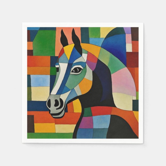 Guardanapo De Papel Cavalo de Cores (Frente)