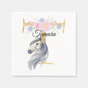 Guardanapo De Papel Cavalo de monograma adicionar nome personalizável