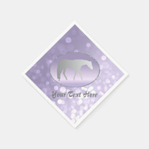 Guardanapo De Papel Cavalo ocidental de prata do prazer em Brokeh roxo