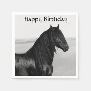 Guardanapo De Papel Cavalo preto do garanhão do frisão