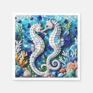 Guardanapo De Papel Cavalos-marinhos mosaicos Beachia romântica