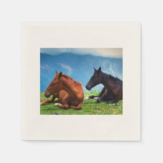 Guardanapo De Papel Cavalos Moody Mountain: Uma Viagem de Arte Refinad