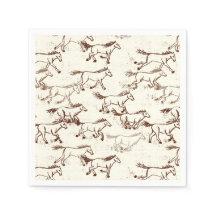 Cavalos Selvagens Marrom e Ivory Napkins