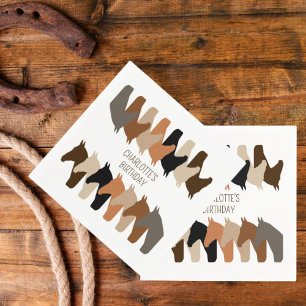Guardanapo De Papel Cavalos Silhuettes Personalizados Aniversário