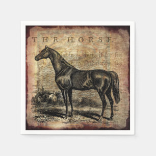 Guardanapo De Papel Cavalos Vintage Cristo e Cavalos Árabes
