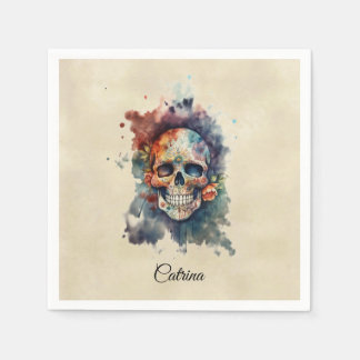 Guardanapo De Papel Caveira Custom Hermosa Dia dos Mortos