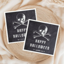 Caveira de Pirata Vintage & Ossos Preto Halloween 