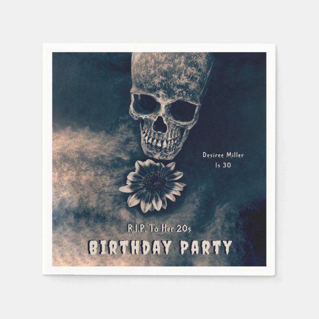 Guardanapo De Papel Caveira Gótica Curso Canto de Girassol Para seus 2 (Frente)