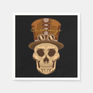 Guardanapo De Papel Caveira Steampunk em Top Hat Thunder_Cove