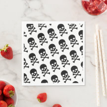 Guardanapo de papel Caveiras Preto e Branco