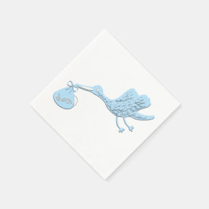 Guardanapo De Papel Cegonha azul que entrega o menino